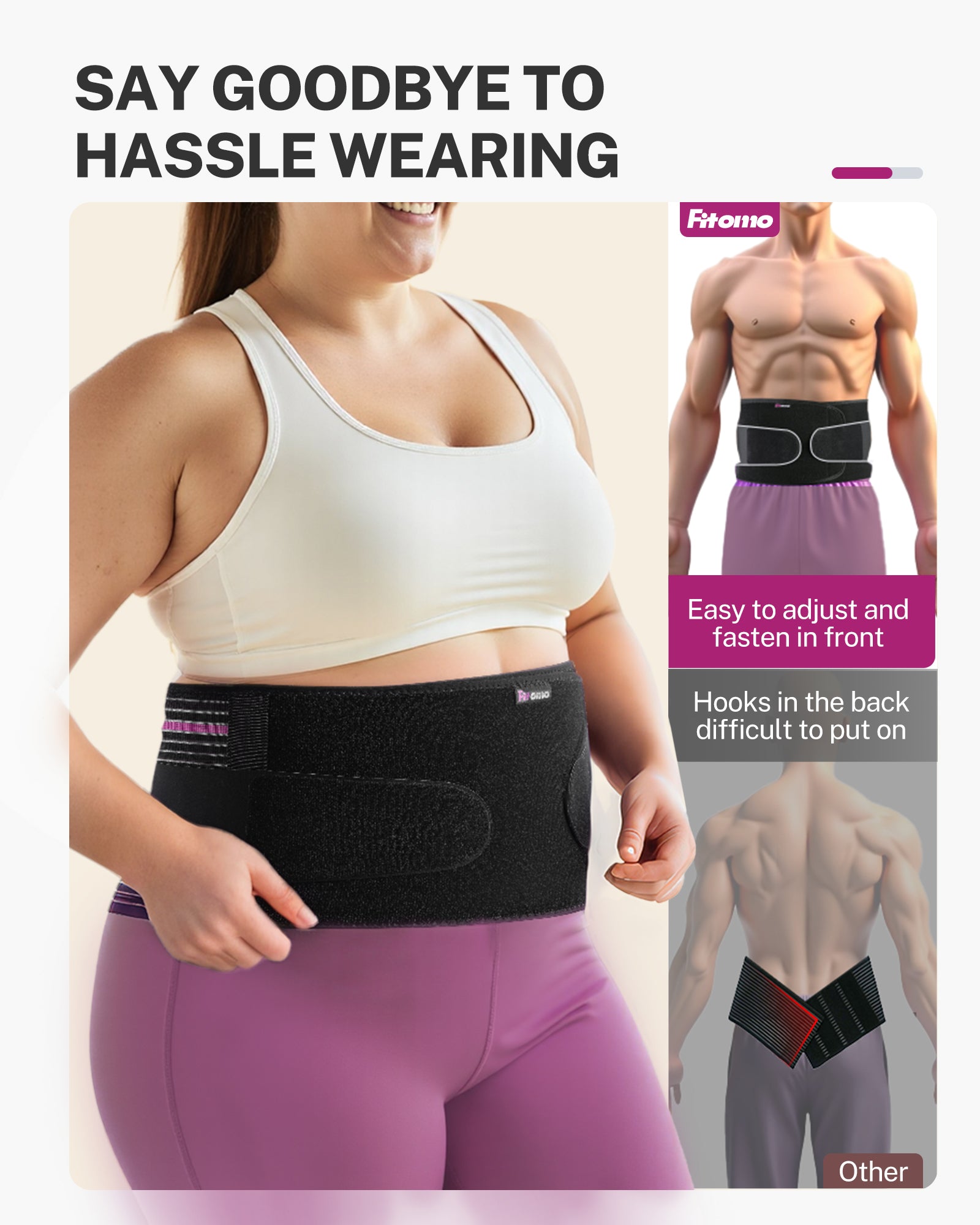 Fitomo Umbilical hernia belt with pressurized strap for Men & Women