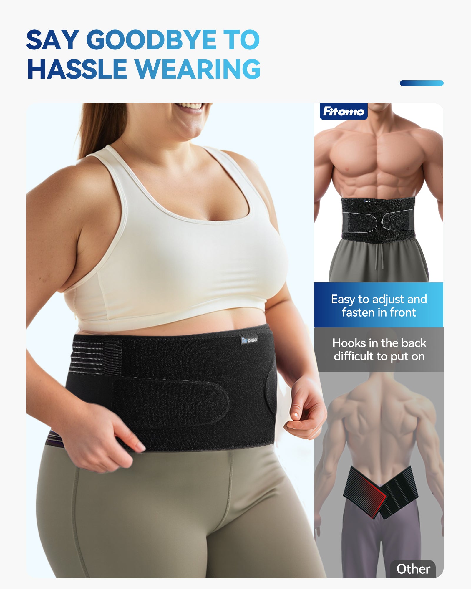 Fitomo Umbilical hernia belt with pressurized strap for Men & Women