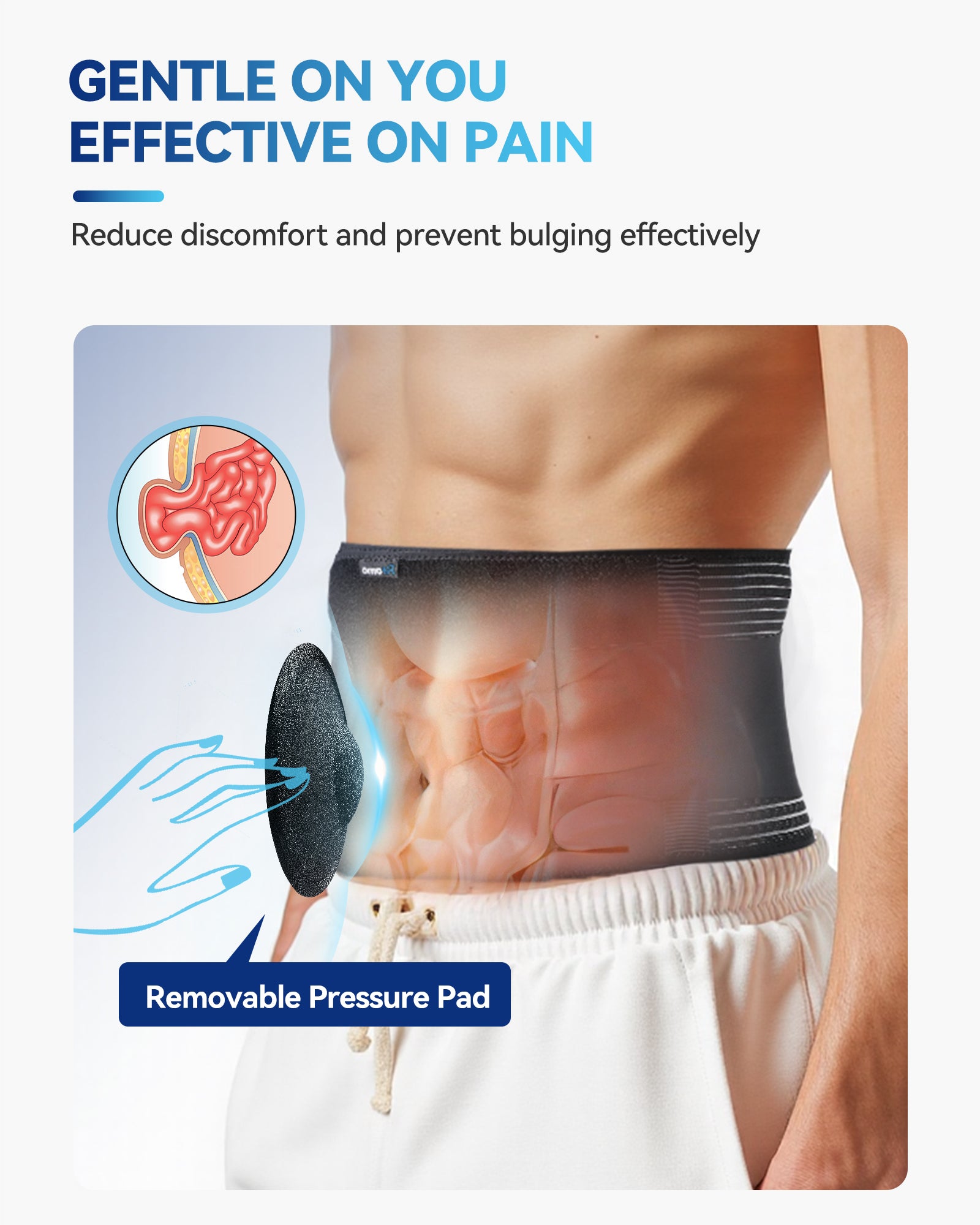 Fitomo Umbilical hernia belt with pressurized strap for Men & Women