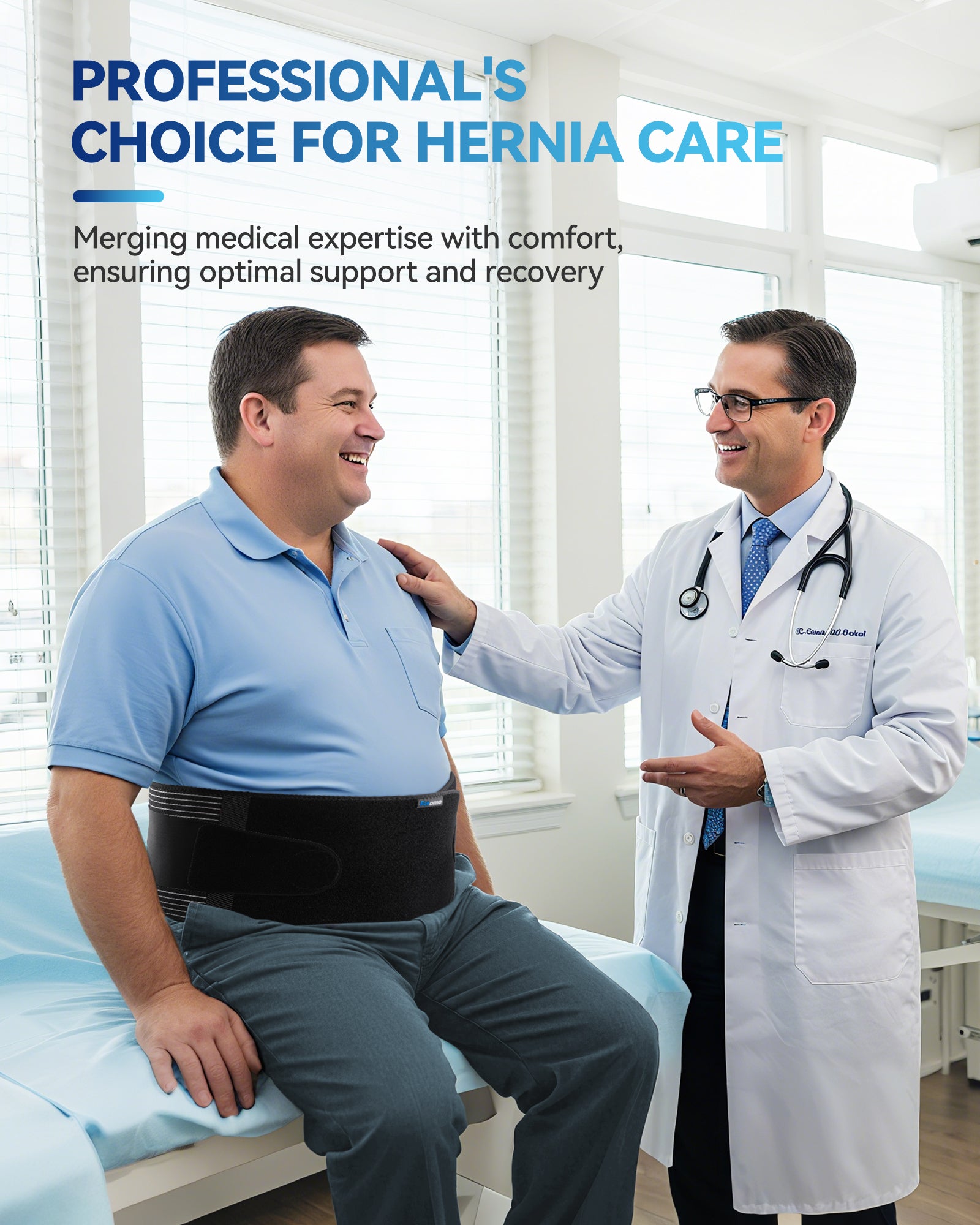 Fitomo Umbilical hernia belt with pressurized strap for Men & Women