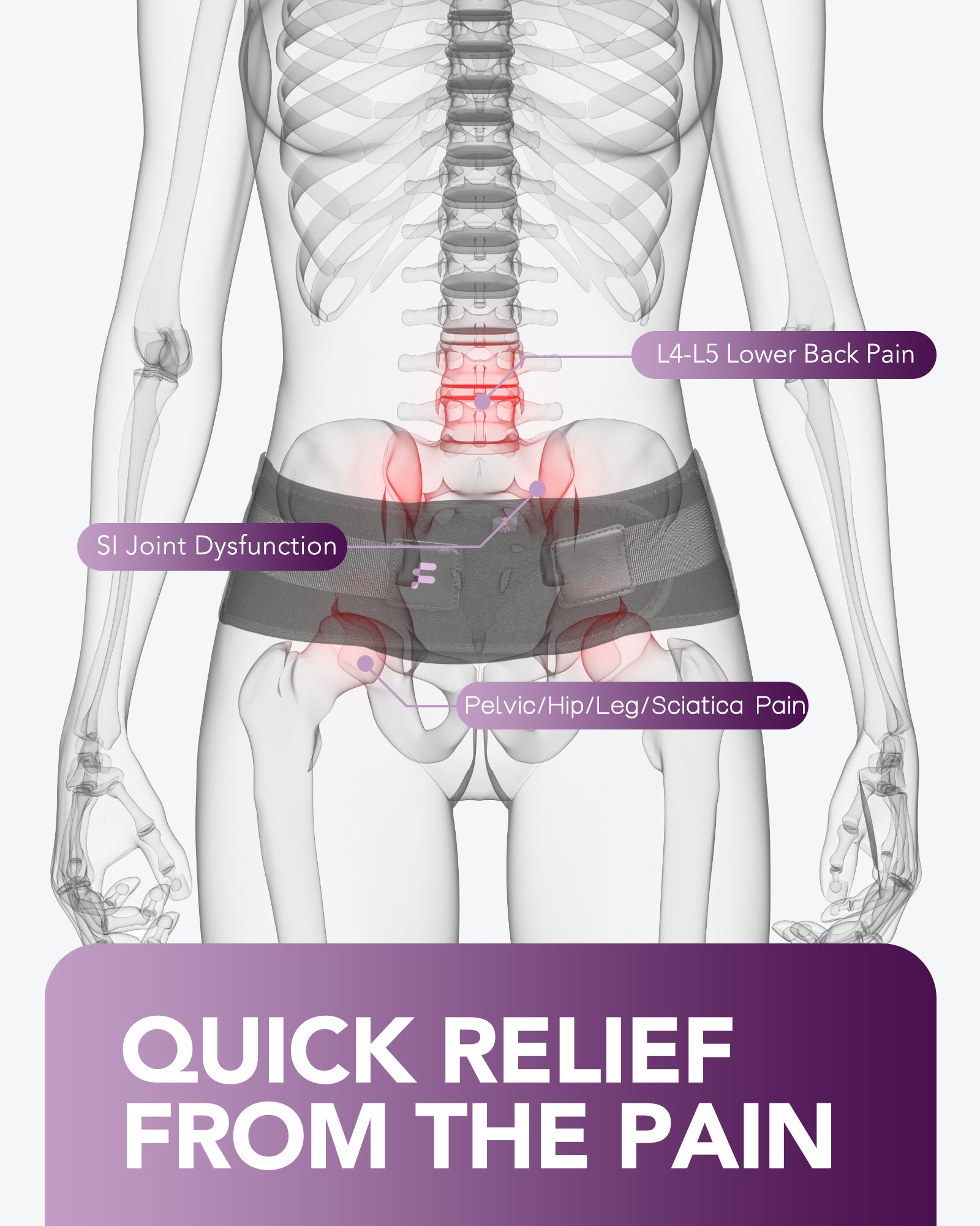 Fitomo FMHB1 Sacroiliac Belt, Violet