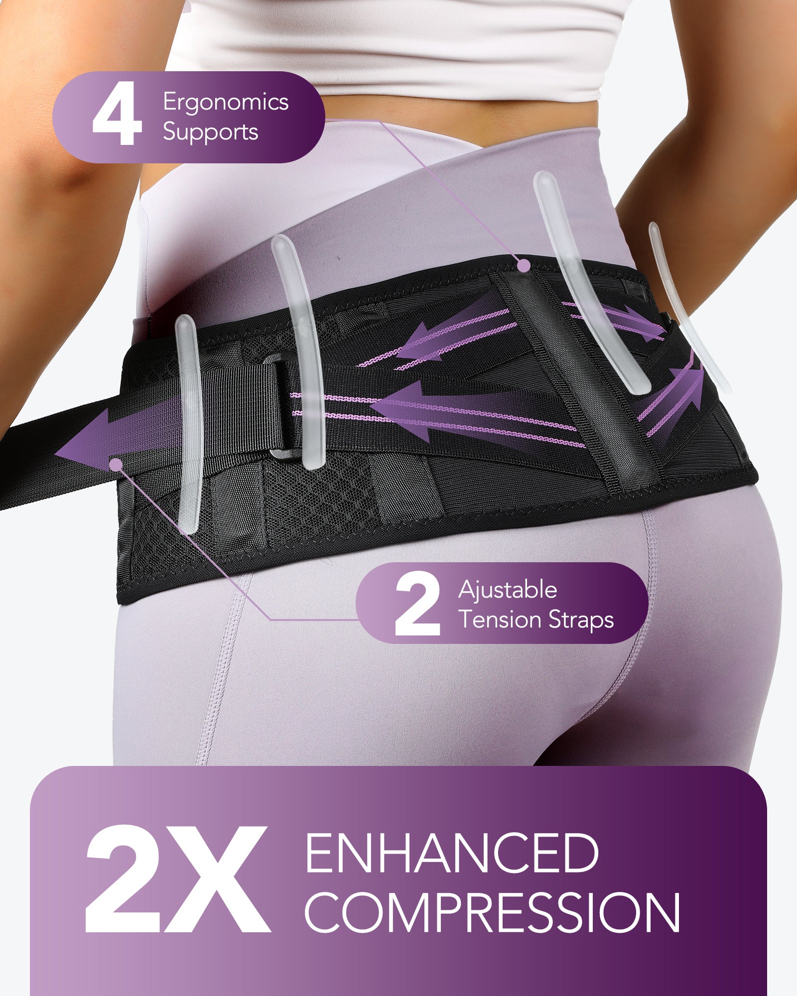 Fitomo FMHB1 Sacroiliac Belt, Violet