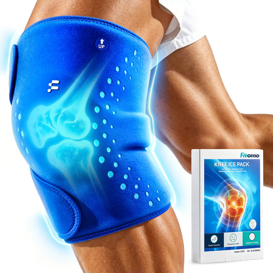 Fitomo Knee Ice Pack Wrap, Long-Lasting Cold Compression Relief, Deep Blue | Stays cold longer, soft after freezing, full wrap cooling, leak proof, reusable cold & hot therapy, made for recovery days