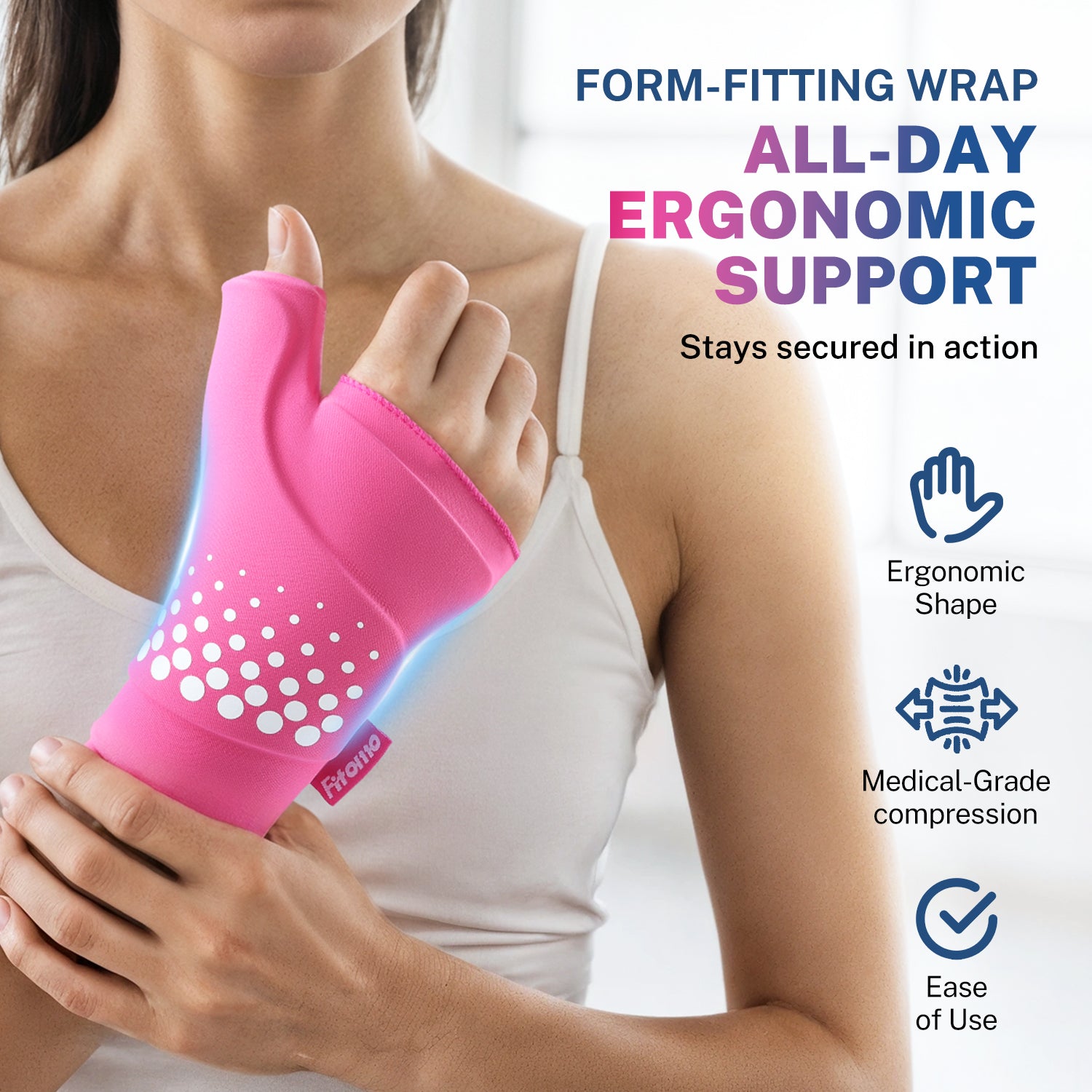 Fitomo FMWCP1 Thumb & Wrist Ice Pack Wrap Pink