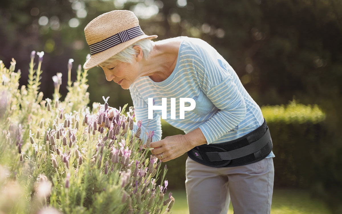 Hip support wrap for pain relief and targeted compression—ideal for muscle strain, hip flexor injuries, or arthritis support.